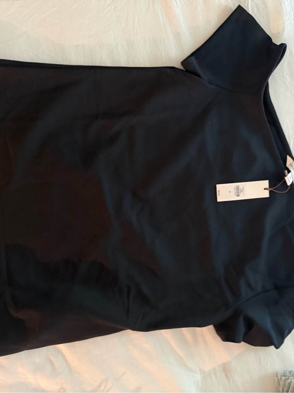 NWT Banana Republic Black One-Shoulder Stretch Crop Top Original Price $90 - Picture 5 of 5